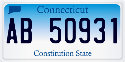 CT license plate AB50931