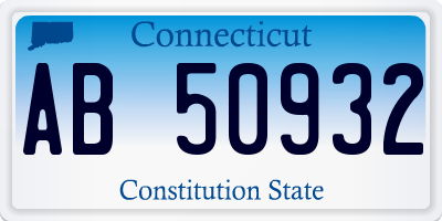 CT license plate AB50932