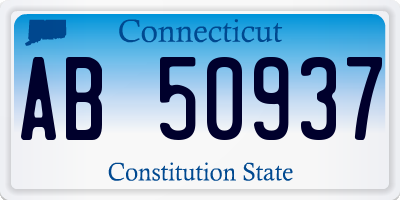 CT license plate AB50937