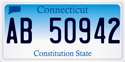 CT license plate AB50942