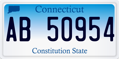 CT license plate AB50954