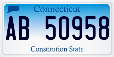 CT license plate AB50958