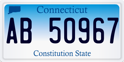 CT license plate AB50967