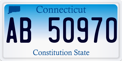 CT license plate AB50970