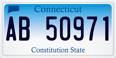 CT license plate AB50971