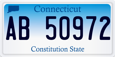 CT license plate AB50972