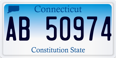 CT license plate AB50974
