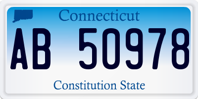 CT license plate AB50978