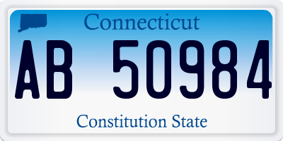 CT license plate AB50984