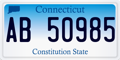 CT license plate AB50985
