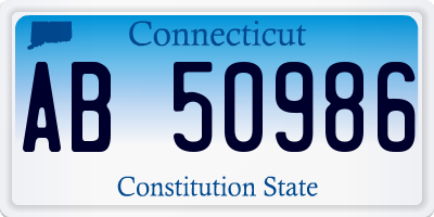 CT license plate AB50986