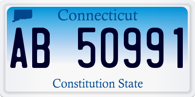 CT license plate AB50991