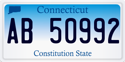 CT license plate AB50992