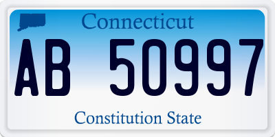 CT license plate AB50997