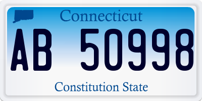 CT license plate AB50998
