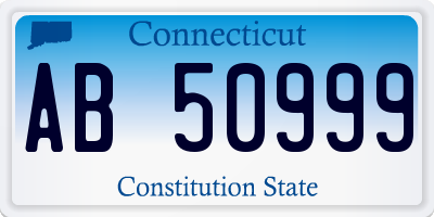 CT license plate AB50999