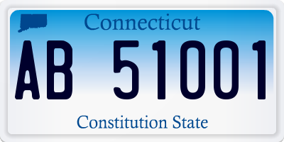 CT license plate AB51001
