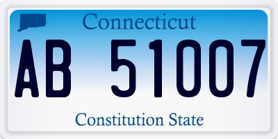 CT license plate AB51007