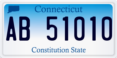 CT license plate AB51010
