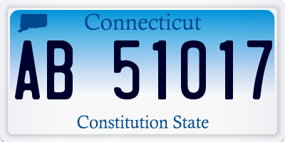 CT license plate AB51017
