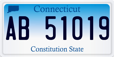 CT license plate AB51019