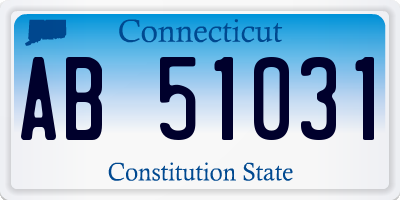 CT license plate AB51031