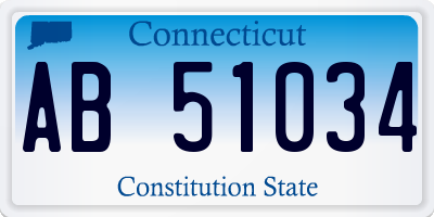 CT license plate AB51034