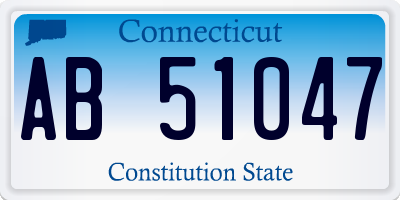 CT license plate AB51047