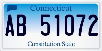 CT license plate AB51072