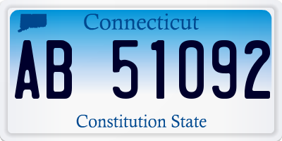CT license plate AB51092