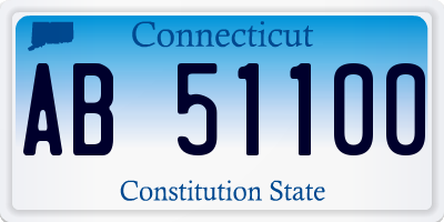 CT license plate AB51100