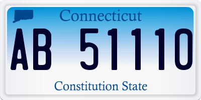 CT license plate AB51110