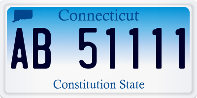 CT license plate AB51111