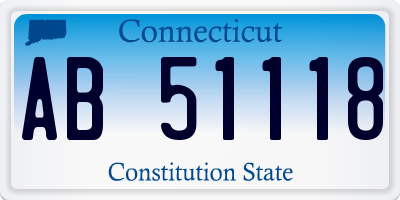 CT license plate AB51118