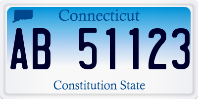 CT license plate AB51123