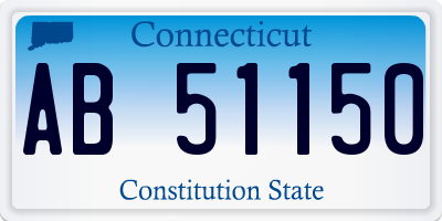 CT license plate AB51150