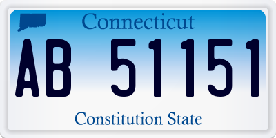 CT license plate AB51151