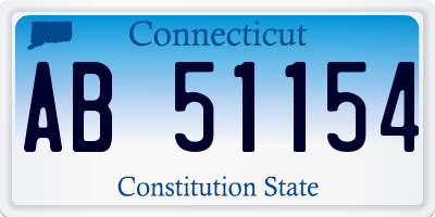 CT license plate AB51154