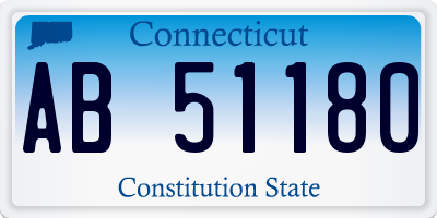 CT license plate AB51180