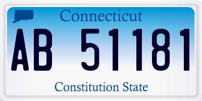 CT license plate AB51181