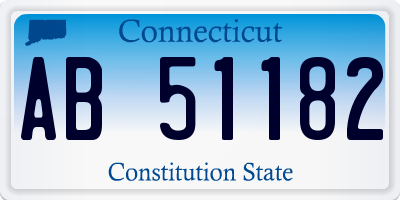 CT license plate AB51182