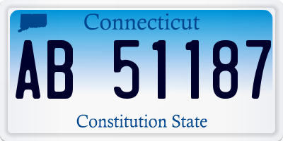 CT license plate AB51187