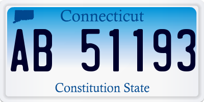 CT license plate AB51193