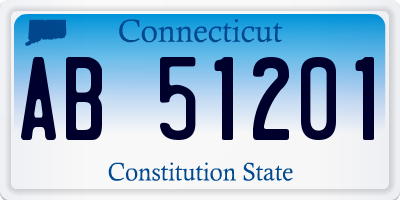 CT license plate AB51201