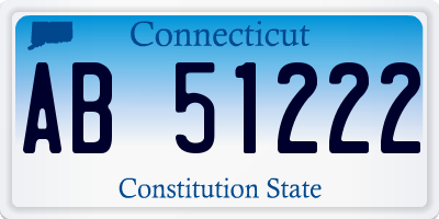 CT license plate AB51222