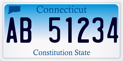 CT license plate AB51234