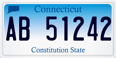CT license plate AB51242