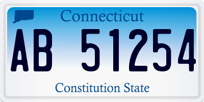 CT license plate AB51254