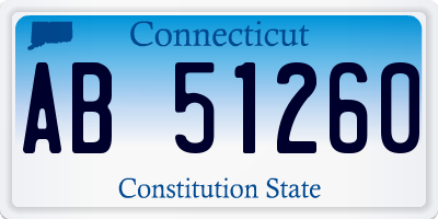 CT license plate AB51260