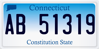 CT license plate AB51319